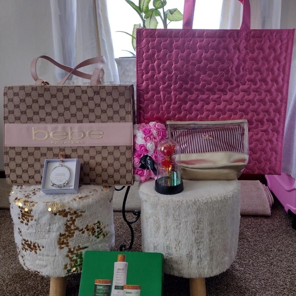Bebe Brown and Pink Tote Bag